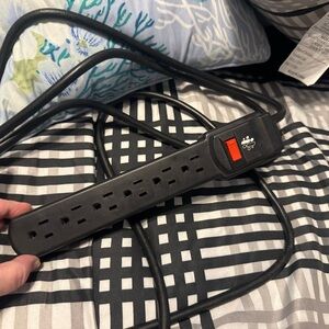 Black Surge Protector Power Strip